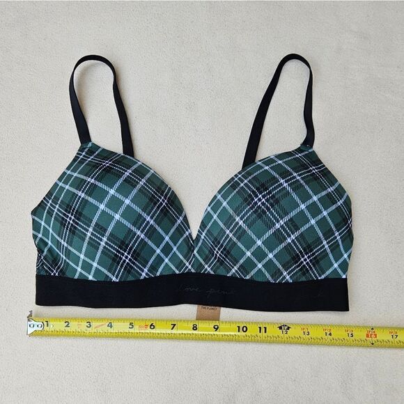 PINK Victoria's Secret Green Plaid Wear Everywhere Wireless Push Up Bra - Picture 4 of 16
